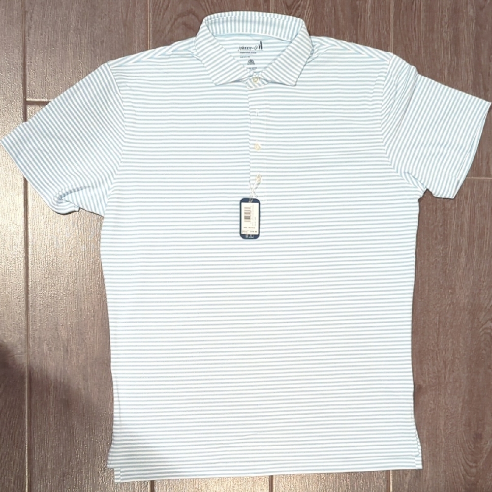 Johnnie-O Brand New Performance Mesh Polo - Stetson Stripe (Men's Medium)